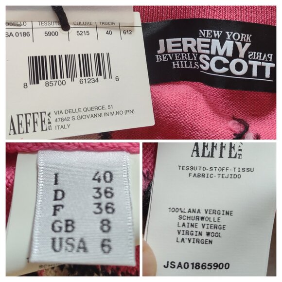 Jeremy Scott Ren and Stimpy extremely rare runway model pink knit 2 pc set 4/6US - Picture 8 of 15